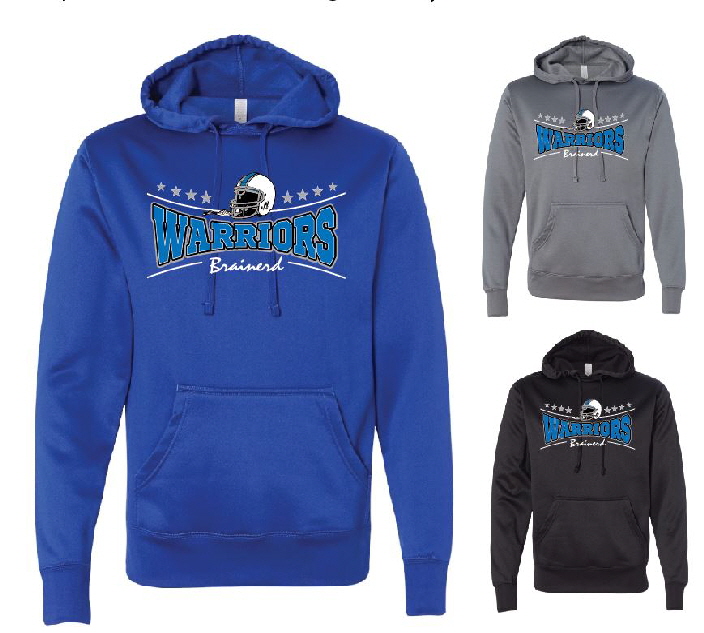 brainerd warrior football hoodie order direct holiday brainerd warrior performance hooded sweatshirt